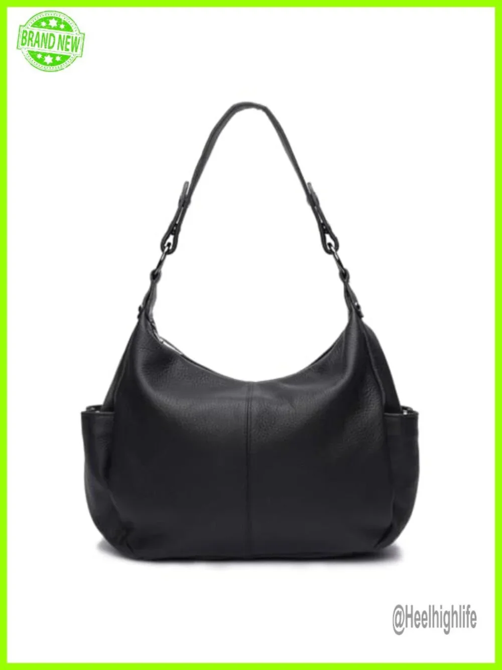 Genuine Leather Hobo Crossbody Bag with Adjustable Strap